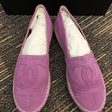 喬瑟芬【CHANEL 】限時9折特價~2015早春 CC New Espadrilles 粉紫 麂皮  鉛筆鞋