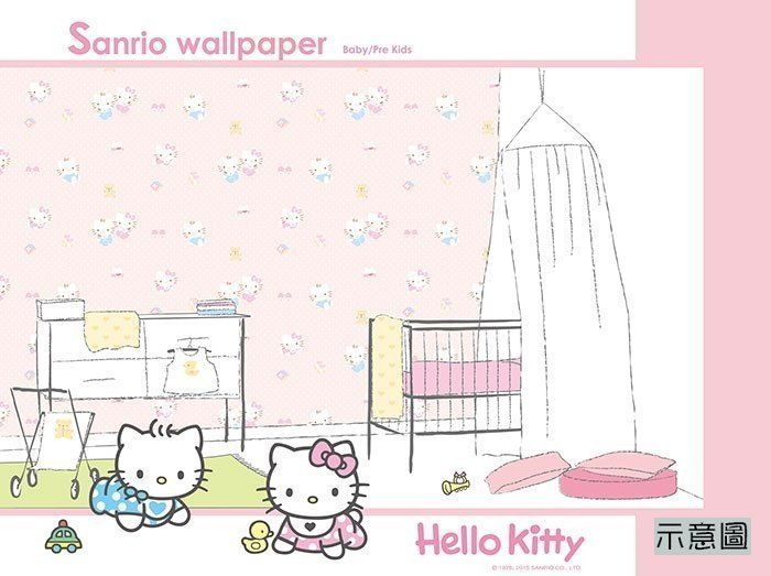 ＊╮自我主張窗簾坊╭＊讓您久等了 網路最特價!!正版HELLO KITTY來囉~~壁紙