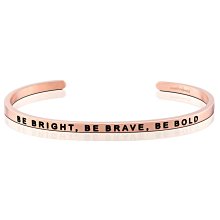 MANTRABAND 美國悄悄話手環 Be Bright Be Brave Be Bold 聰明勇敢膽大 玫瑰金手環