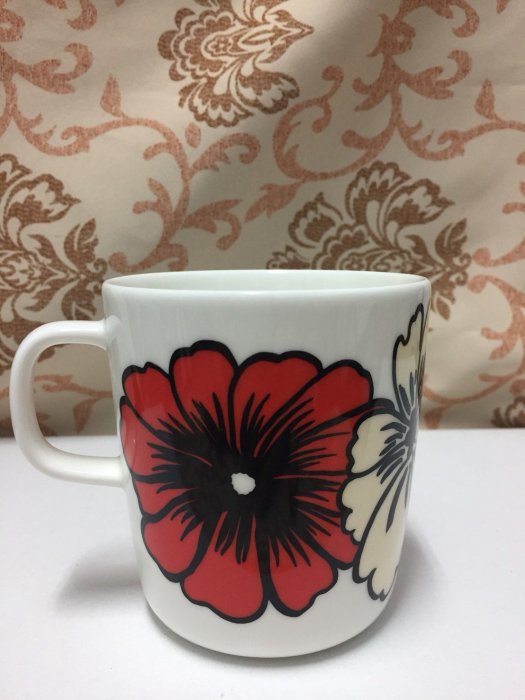 私人收藏絕版花色：芬蘭Marimekko 經典花色馬克杯_長生花_400ML