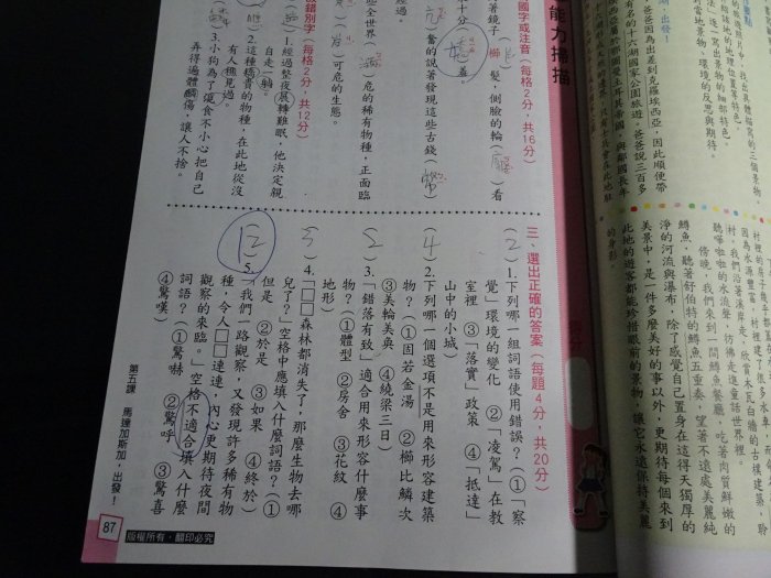 *【鑽石城二手書】國小參考書 有數本 隨機出貨 99課綱 國小 國語 6下六下 自修 康軒出版 幾乎全寫有批改