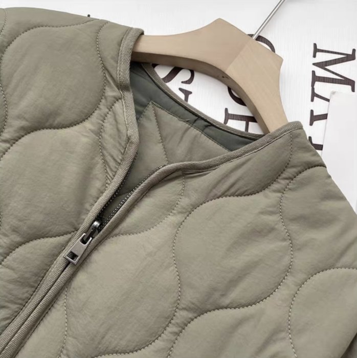 ～韓系   2023冬季新款復古寬鬆輕薄兩面穿絎縫棉服夾克外套