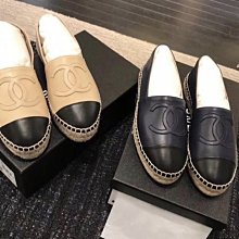 Chanel 小香鉛筆鞋 G29762 New Espadrilles 小羊皮 CC 休閒鞋 黑/黑 現貨