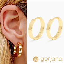GORJANA 小寬版圓耳環 簡約金色耳環 Rose Hoops