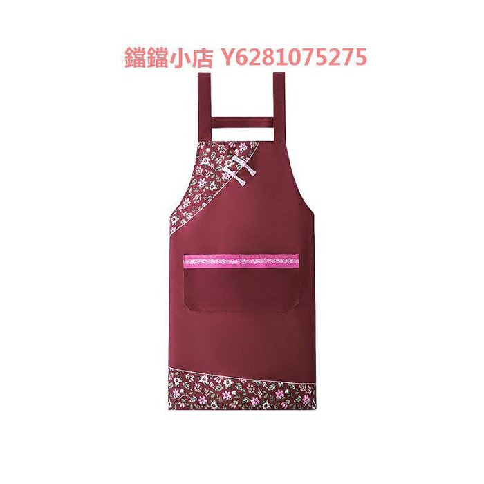 中式國風時尚圍裙家用廚房新款竹節棉布透氣洋氣背帶圍腰女士