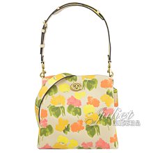 【茱麗葉精品】全新精品 COACH 專櫃商品 CC387 WILLOW 花卉印花兩用三層水桶包.淺褐 現貨