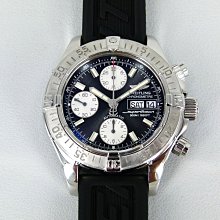 【一元起標+保固6個月】Breitling百年靈(42mm)A13340-三環不鏽鋼自動上鍊機械計時腕錶(盒單全)