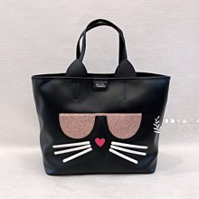 B3508 karl lagerfeld黑色貓咪立體托特子母包 (遠麗精品 台北店)