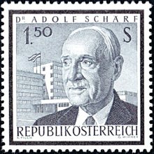 奧地利郵票--1965年--奧地利發行人物郵票總統--雕刻版-- 1 全--F360---人物專題