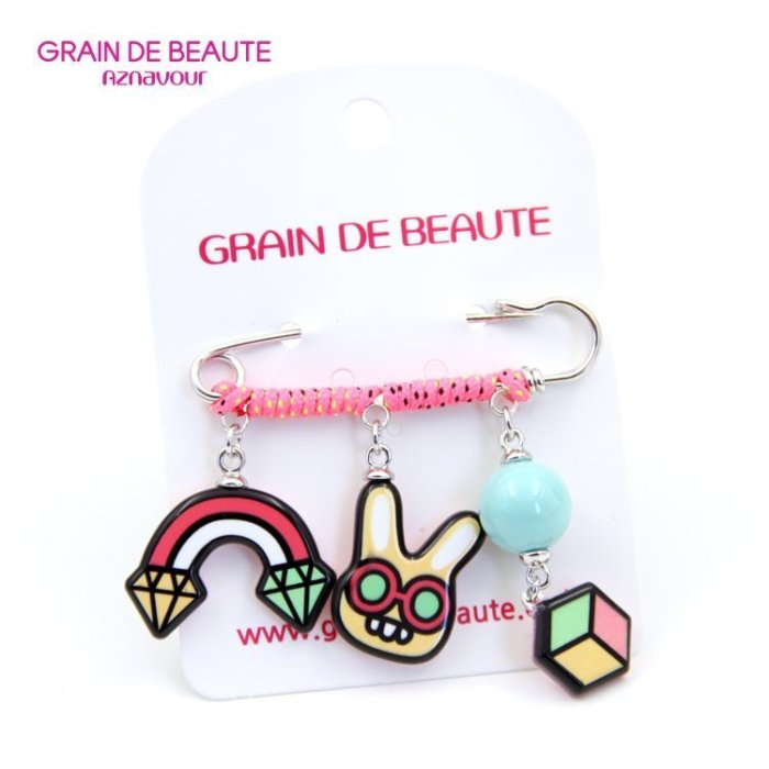 Navy 布藝手作 ☆ 韓國 品牌 Grain de Beaute AZPIA 可愛小物 裝飾別針