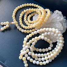 小極品-玉化料子 白硨磲 貝珠貝殼（108顆）念珠佛珠手珠手鍊DIY串珠手做項鍊
