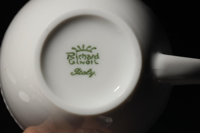 5/17結標 義大利高價品牌 Richard Ginori 櫻桃咖啡杯盤 甜點盤整組 B050549 –下午茶 瓷盤 咖啡杯 琉璃 點心盤 果子缽 骨瓷 西點
