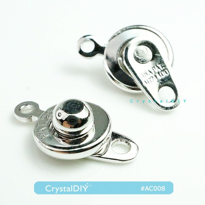 CrystalDIY 日製珍珠扣環每包4組(正白K材質不易退色) 暢銷項鍊配件 高品質