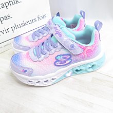 Skechers 買鞋送襪 S LIGHTS 中童 燈鞋 魔鬼氈有開關 302315LLVMT 炫彩紫【iSport】