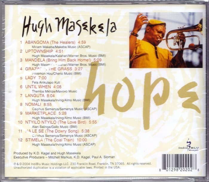 原裝正版 HUGH MASEKELA HOPE CD 希望 小喇叭 進口CD 劉漢盛推薦