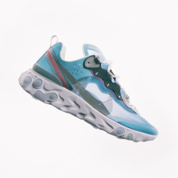 R'代購 Nike React Element 87 Royal Tint 冰藍 透明 AQ1090 400 男女