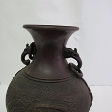 【松果坊】日本金工『廣陵久芳堂』造夏目形銅蟲花瓶花器共箱茶席 