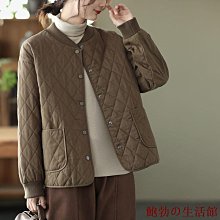 欣欣百貨加厚外套女輕便棉衣女生棉服厚外套冬季素色小棉襖休閒大尺碼家居棉服高級短版寬鬆長袖加棉薄棉襖