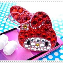 小花花日本精品♥Hello Kitty 美樂蒂 紅色臉型鑽鑽耳機捲線器耳機線收納簡單輕便線材收納21061400