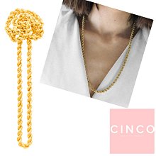 CINCO 葡萄牙精品 BIA NECKLACE 925純銀鑲24K金 長項鍊 65公分簡約粗鍊