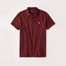 【Abercrombie&Fitch】【A&F】【零碼XS】AF男款POLO衫左白小鹿酒紅 F02200908-16