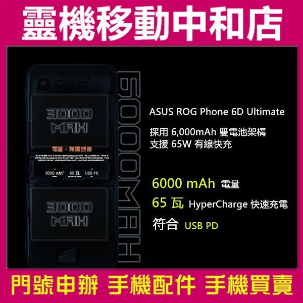 [門號專案價]ASUS ROG Phone 6D Ultimate[16+512GB]6.78吋/5G/電競手機/大電量