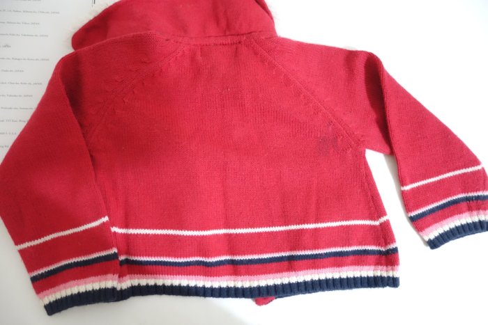 ZN BOBOLI 西班牙進口童裝  可愛女童紅色羊毛領毛衣針織外套 二手 現貨
