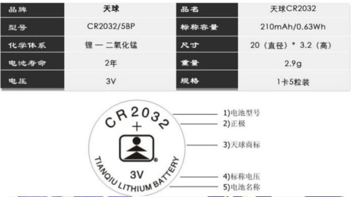 全新正廠天球牌高能量鈕扣鋰電池CR2032 3V CR-2032 手錶 水銀電池計算機 碼表CR2025 CR2016