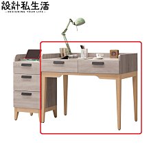 【設計私生活】天路淺芋色3.3尺二抽書桌-不含功能櫃(部份地區免運費)113A