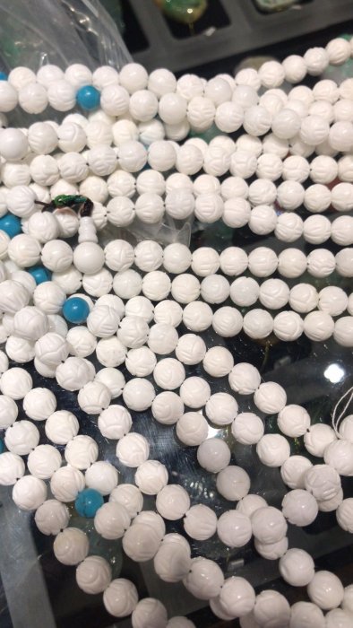 👍天然硨磲貝蓮花珠串108顆佛珠保平安 現貨在台北