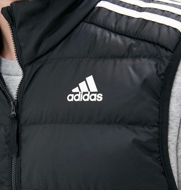 【豬豬老闆】ADIDAS ESS DOWN VEST 黑白 三線 休閒 運動 保暖 立領 羽絨背心 男款 GH4583