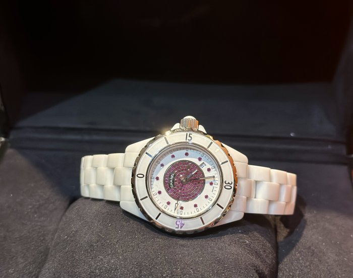 ~路米名品~ 銀座 限量款 CHANEL J12 H2035 白陶瓷 原鑲紅寶石 面盤 33mm 石英 錶款