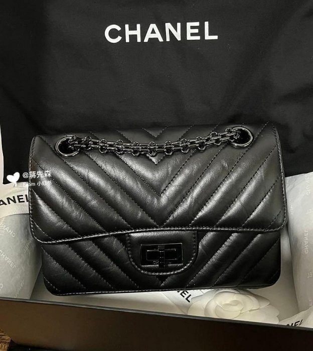 Chanel 2.55 mini so black 山形紋 現貨