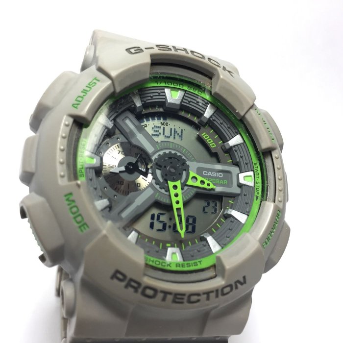 casio G-SHOCK wr20bar 灰色、草綠色 二手 新舊如圖