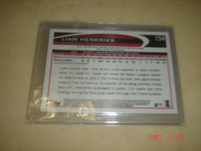 美國職棒 White Sox Liam Hendriks 2012 Topps Chrome RC 球員卡 新人卡