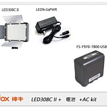 ☆閃新☆GODOX 神牛 LED308 C II 攝影燈+USB電池+ AC kit 外拍套組(LED308C II)