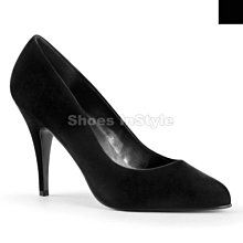 Shoes InStyle《四吋》美國品牌 PLEASER 原廠正品基本款絲絨尖頭高跟包鞋 有大尺碼『黑色』