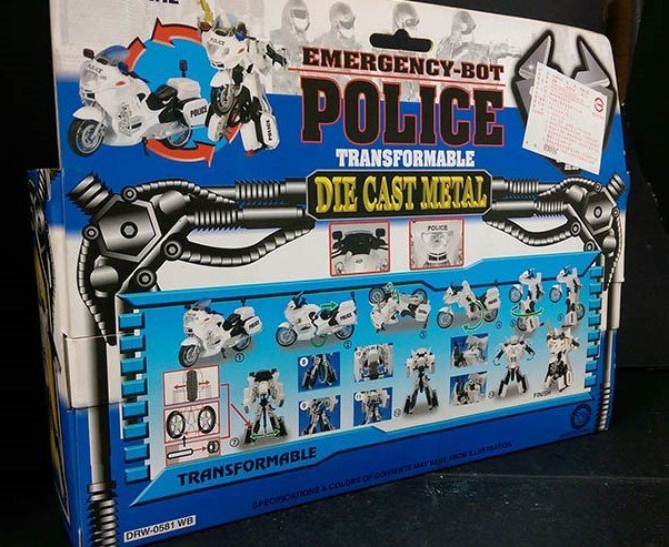 E-2 櫃 ： 早年非官方製 POLICE CAR 變形金剛 哈雷警車 　天富玩具店