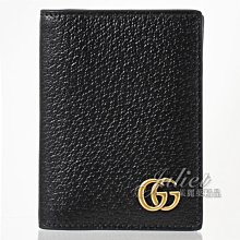 【茱麗葉精品】二手精品 《9成新》GUCCI 428737 Marmont系列皮革對開卡片夾/名片夾.黑#0