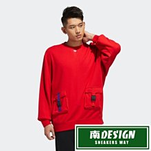 南◇2021 1月 ADIDAS CNY CREW 大學T GR0219 紅黑藍 大LOGO 扣環口袋 休閒 大學T