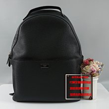 優買二手精品名牌店 FENDI 7VZ053 黑色 牛皮 全皮 後背包 肩背包 側背包 背包 登山包 軍旅包 超新