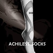「喜樂屋戶外」U.CR+ 阿基里斯機能襪 運動襪 壓縮襪 透氣 快乾 白/黑長襪台灣製