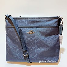 就愛精品店❤️ 清倉特惠- COACH 藍色尼龍布材質方形斜背包 #73187