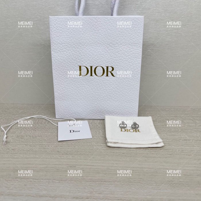 30年老店 預購 DIOR 復古款 CD 水晶 銀 造型 耳環 E1715