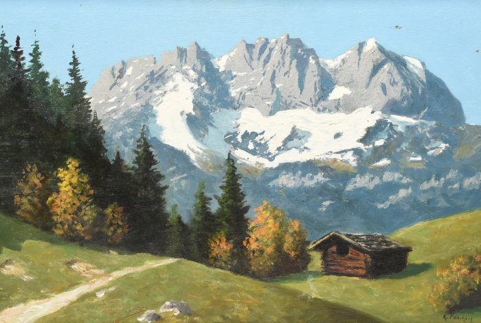 D154【奧地利】卡爾·潘切里（Karl Pancheri）風景油畫電子圖庫~兔年特價~特價