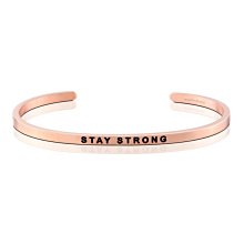 MANTRABAND 美國悄悄話手環STAY STRONG 勇敢戰勝一切 玫瑰色手環