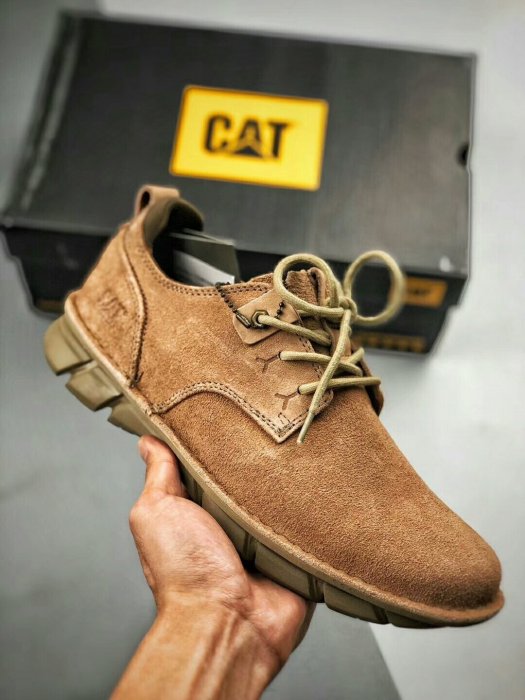 CAT卡特經典款低幫男士戶外休閒皮鞋722398柔軟舒適橡膠大底頭層牛皮鞋面39-44