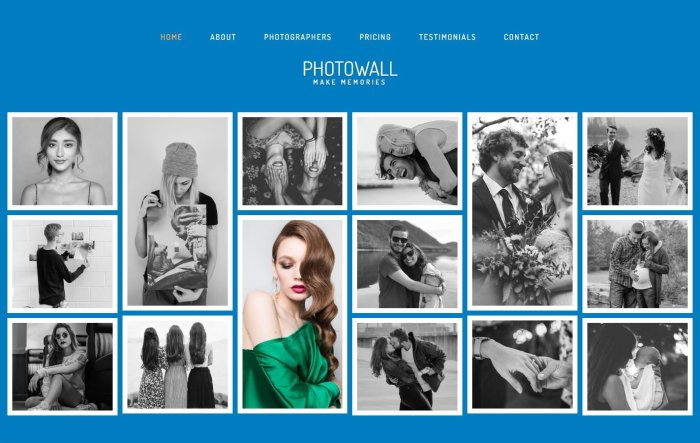 Photowall Photo Gallery 響應式網頁模板、HTML5+CSS3、網頁特效  #16997