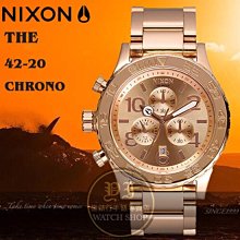 NIXON 實體店The 42-20 Chrono潛水腕錶ALL ROSE GOLD/A037-897公司貨/極限運動