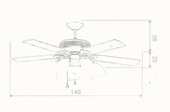 【蘭陽燈飾】LY007-BS62011 60" 桃花心木 吊扇燈 6燈 (DC省電) 台灣製造